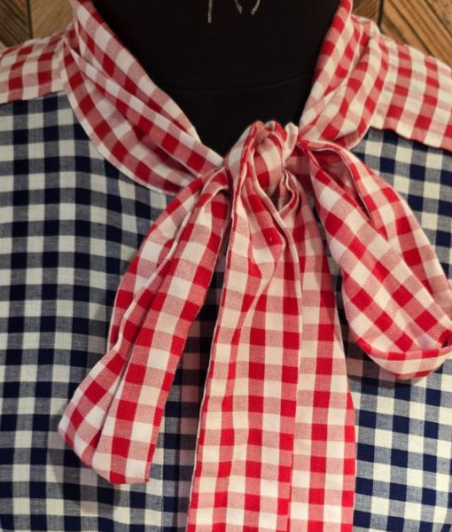 Americana check Bow Shirt 