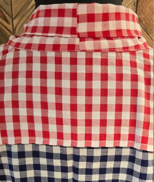 Americana check Bow Shirt 