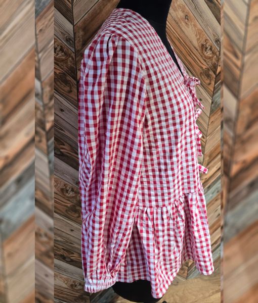 Rosie Gingham Bow peplum top 