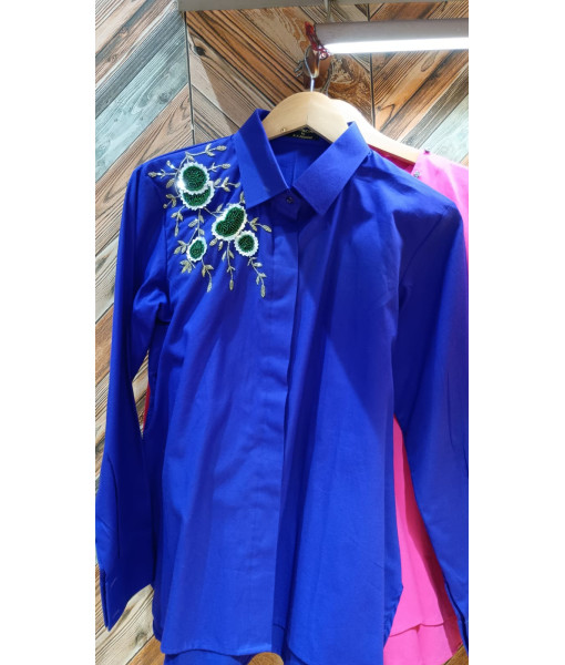 Jade shirt (purple with embroidery green & golden)